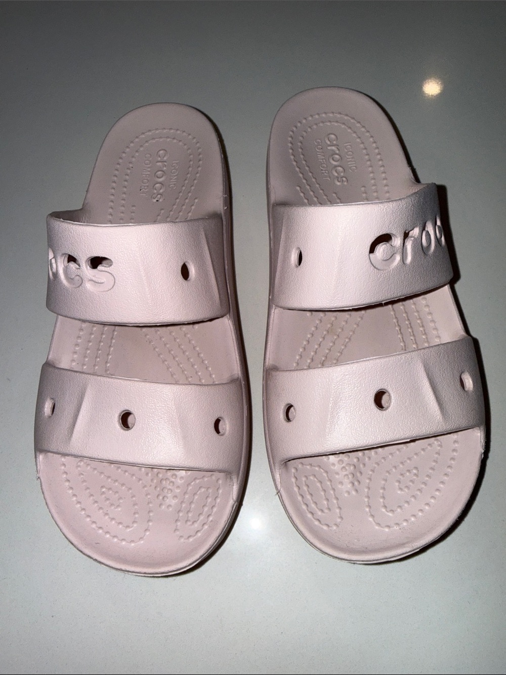 Crocs Baya Platform Slide Sandals Barely Pink | Size 6